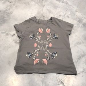 Zara baby girl gray tee shirt size 12-18 months